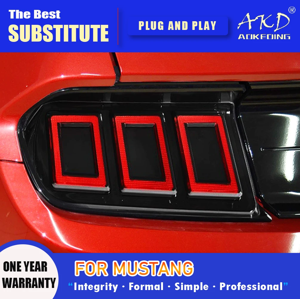 

AKD Tail Lamp for Ford Mustang LED Tail Light 2015-2022 Mustang Rear Fog Brake Turn Signal Automotive Accessories