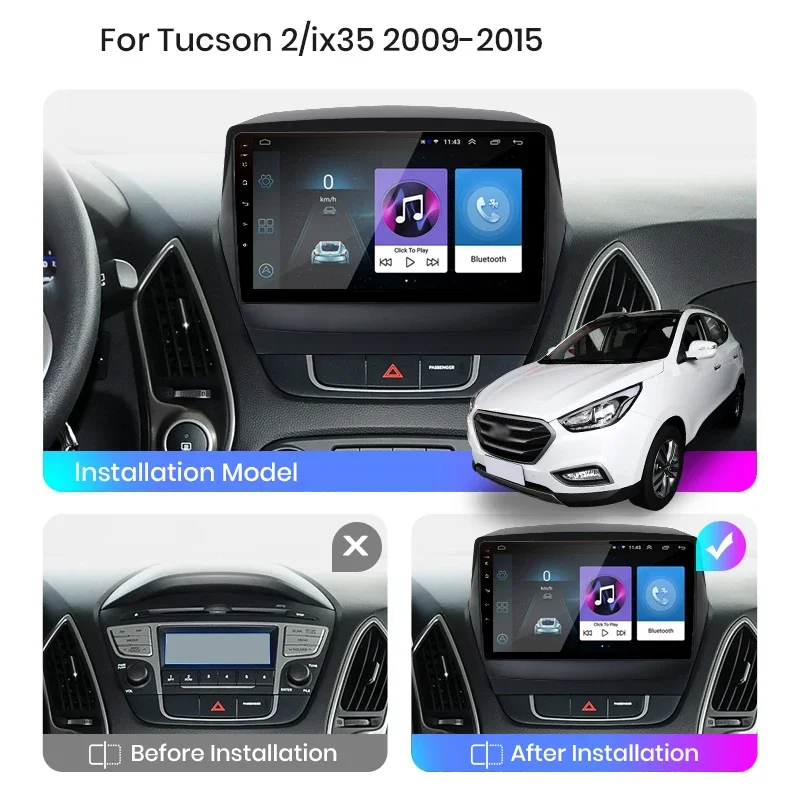 8GB+128GB Android 13 radio For Hyundai ix35 2 Tucson 2 LM 2009-2015 Car stereo Multimedia Player Carplay Auto GPS Navigation