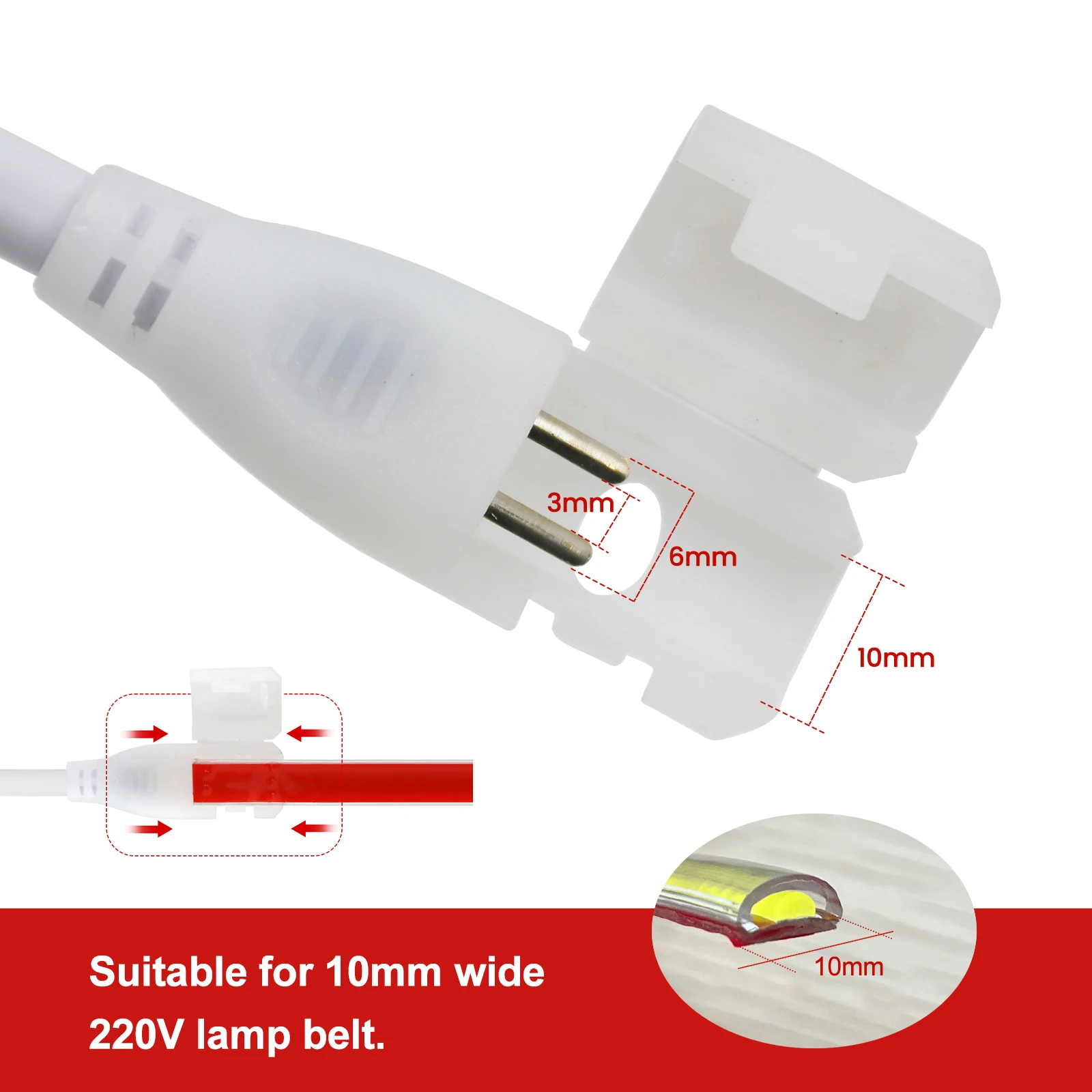 AC220V COB LED Strip Light 240Leds/M 10CM Cut Flex Ribbon Rope Tape IP65 Waterproof 0.5m 1m 2m 5m 10m 20m 50m 100m Adhesive Tape