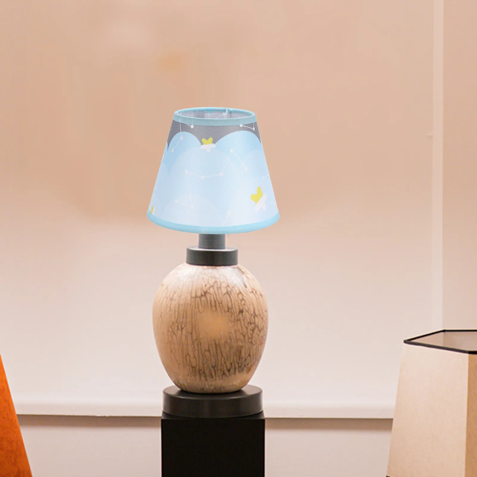 Fabric Lamp Shade Small Clip Vintage Table Lamp Shade Replacement Embroidered Lampshades for Bedroom Living Room