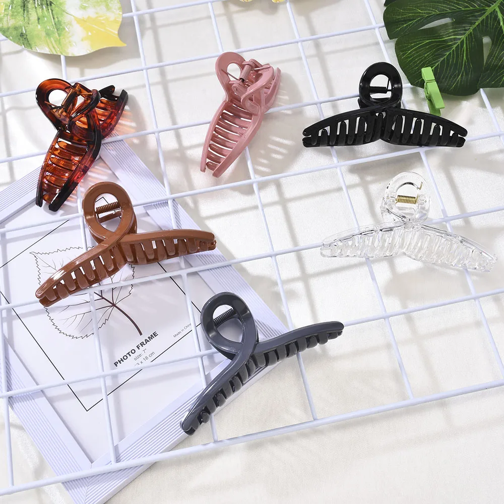 Fashion Hot Sale Solid Color Claw Clip Large Barrette Crab Hair Claws Bath Clip Ponytail Clip for Women Girls Hair Accessories