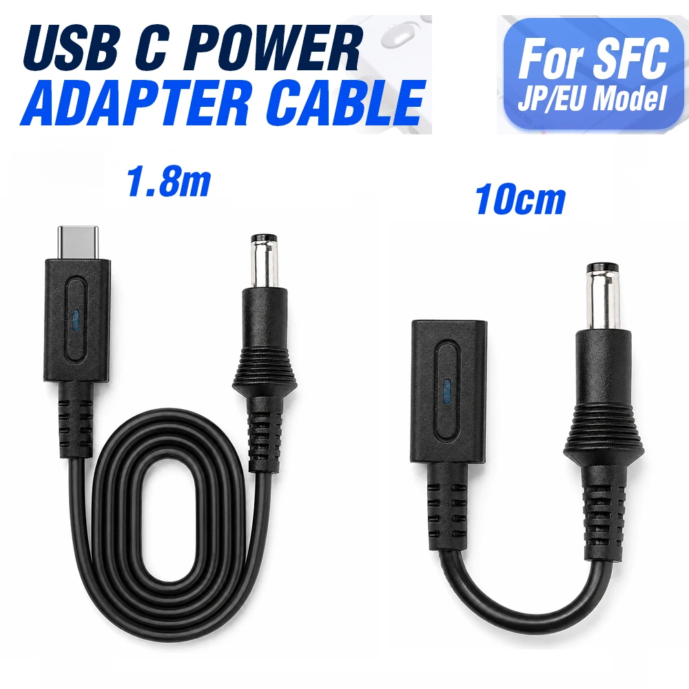 LinkRetro PD 9V USB-C to DC Power Cable Type C Charging Adapter for Famicom SFC MD1 Genesis1 PC Engine Game Gear Console