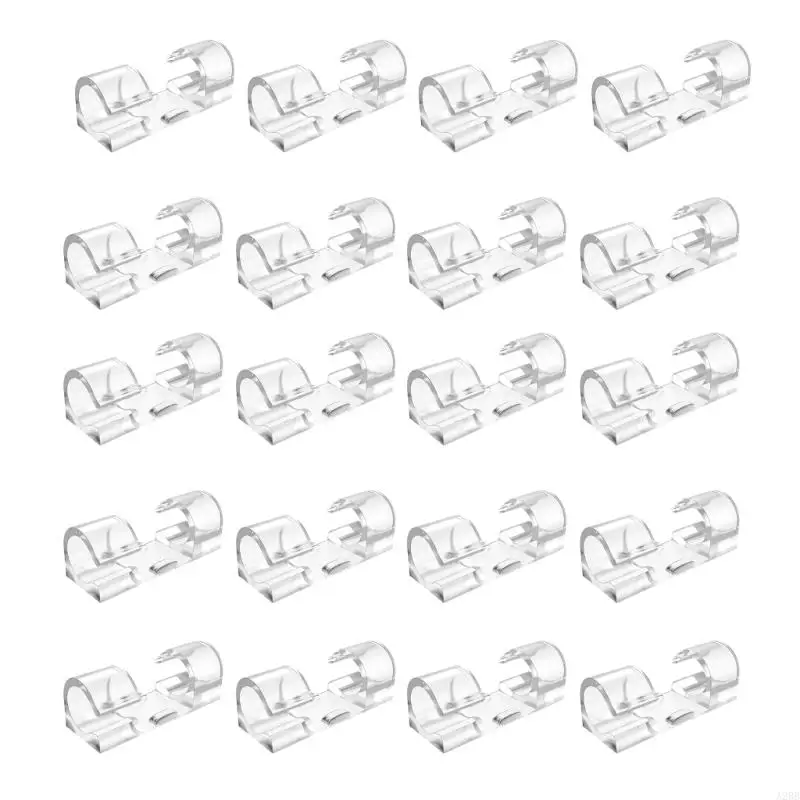 Adhesive Cable Management Clip Clear Cable Organizers Cord Holder Wire Clip Sticky Cable Wire for Car Office Home A2BB