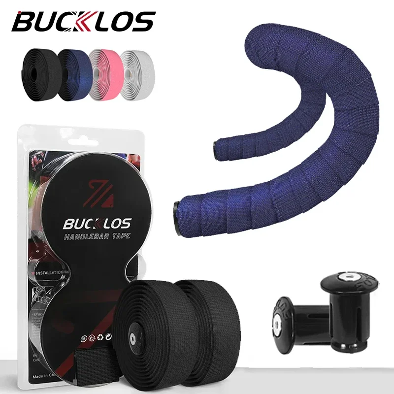 

BUCKLOS Silicone Bicycle Handlebar Tapes EVA PU Road Bike Handle Tape Ergonomic Cycling Wrap Anti-slip Handle Bar Tapes End Plug