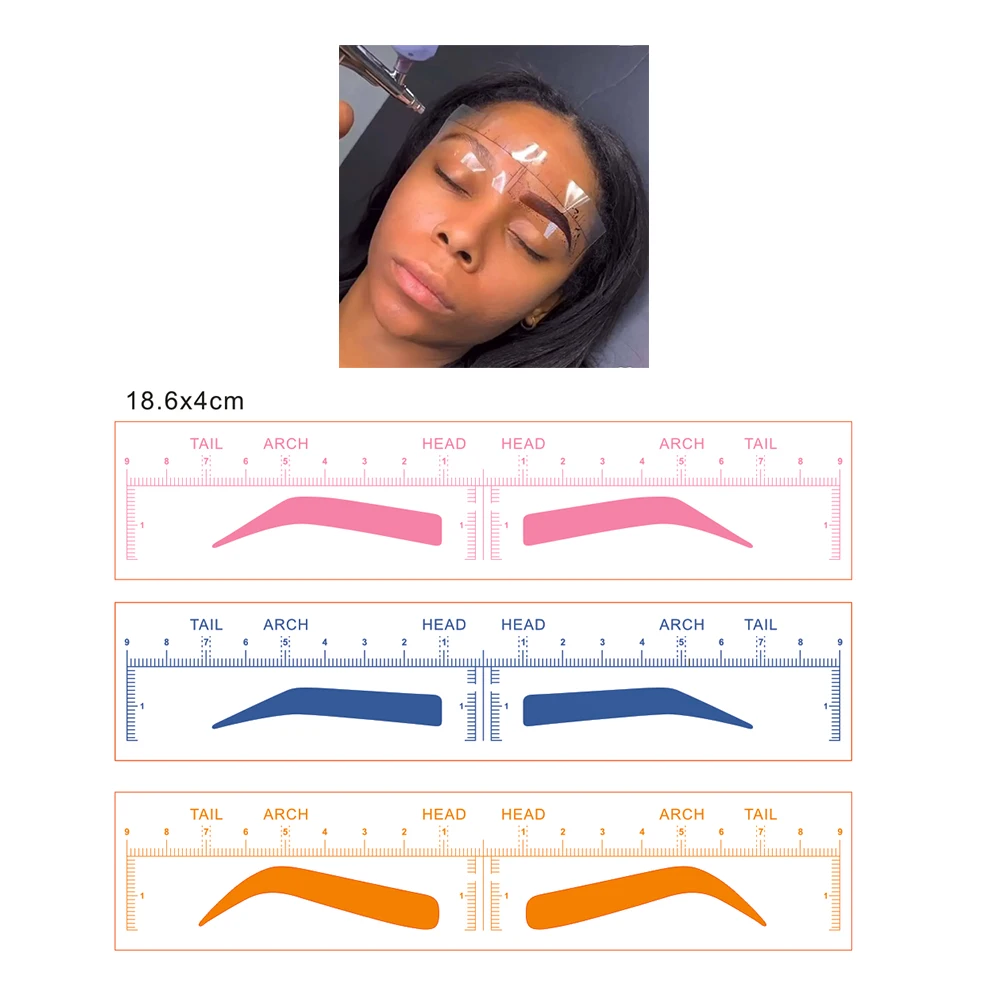 15Pcs Disposable Airbrush Eyebrow Sticker Brow Mapping Guide Shape Tape Microblading Eyebrow Stencil PMU Accessories Supplies
