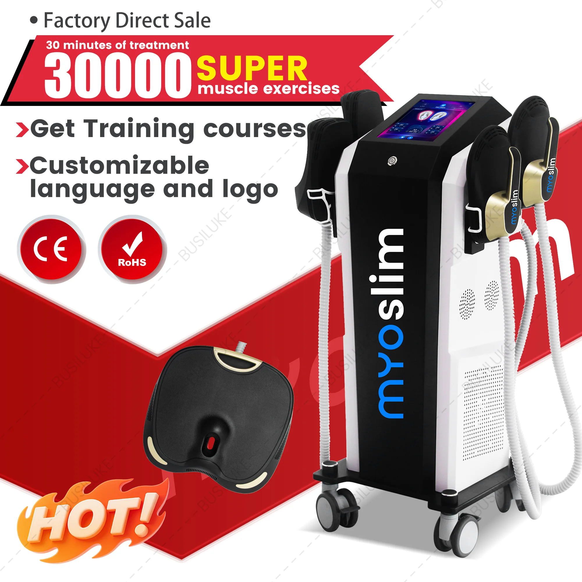 

EMS New Body Sculpt 6500w Hip Weight Loss Slimming Fat Burning Muscle Sculpting Electromagnetic Stimulate Sculpt Therapy Machine