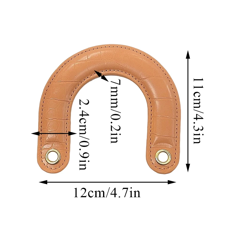 U-shaped Detachable Bag Handles PU Leather Handbags Short Bag Strap Handmade Purse Handles Replacement Belt Accessories For Bags