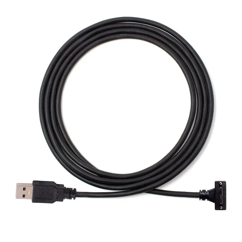 Micro B Angled 90 Degree to USB 3.0 A Male Cable with Locking Screws for Nikon D800 D800E D810 5m