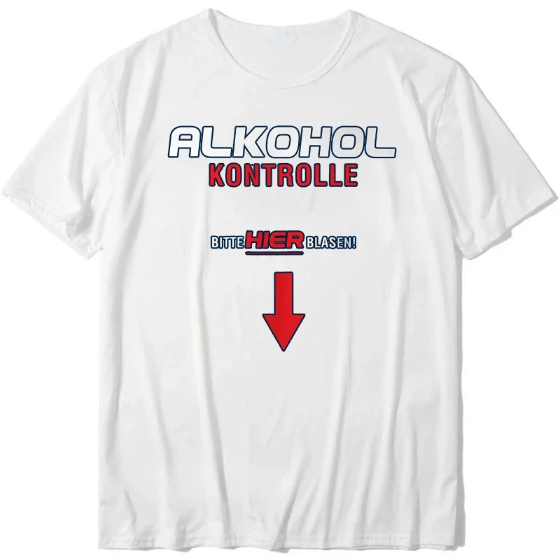 Mens Alcohol Control T-Shirt - Please Blow Here Funny Drinking O-neck Modal Factory Delivery All-match Unique Print Breathable