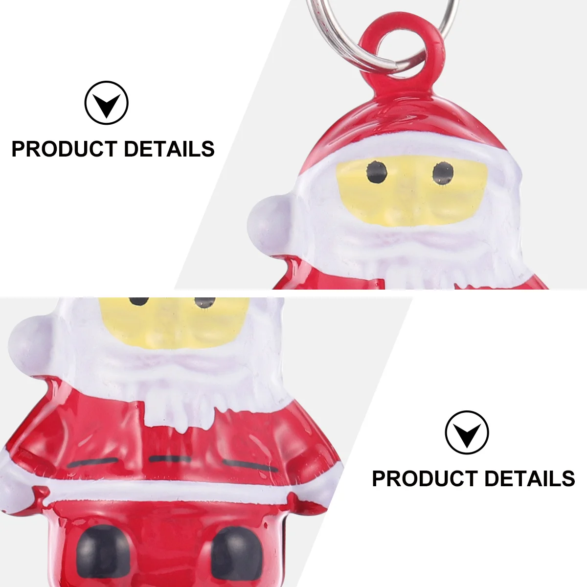 

10Pcs Santa Claus Design Pet Bells Iron Material Dog Necklace Ring Jingle Bell Christmas Pendant Accessory Pet Bells