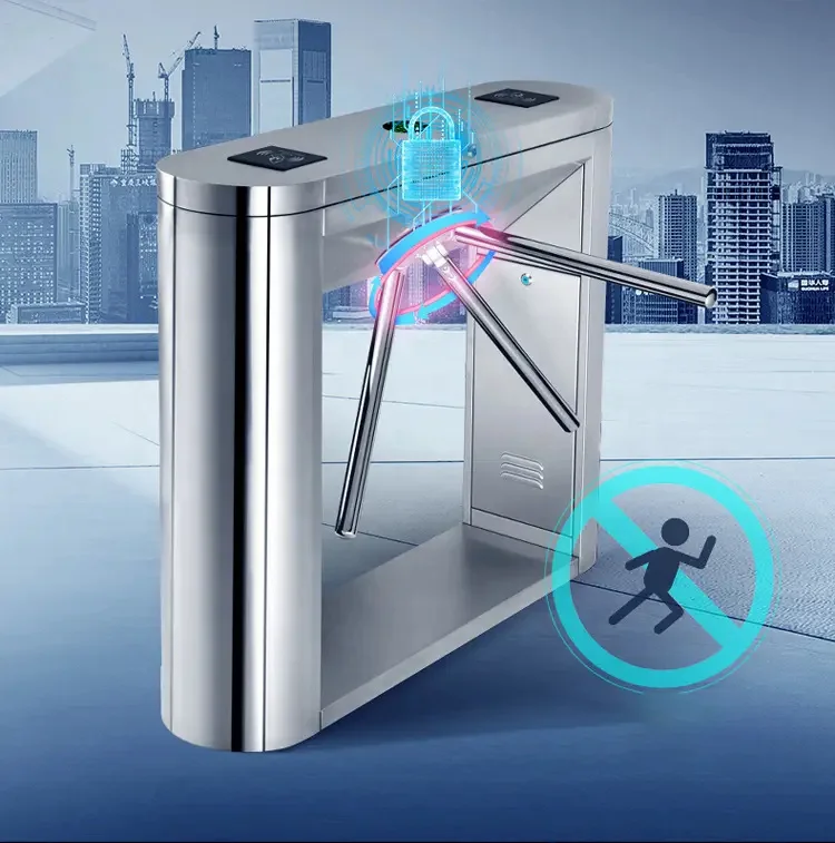 

Factory Price Ticketing Verification Mobile Access Scanner 304 Stainless Steel Security Tripod Turnstile for Gym Office