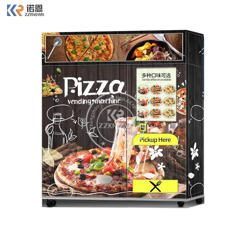 New Business Ideas Pizza Vending Machine Fast Food Distribution With 55-inch Touch Screen & Microwave Oven