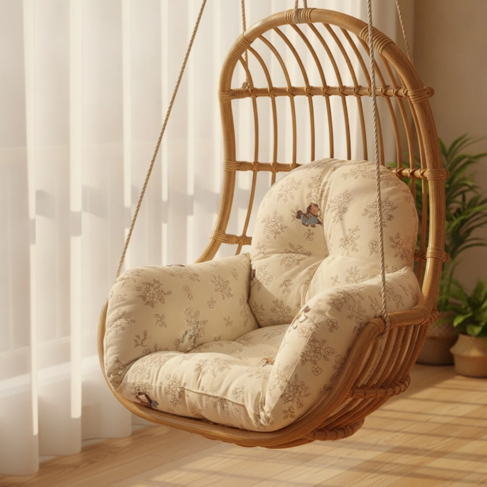 Hanging Basket Seat Cushion with Armrests Comfortable Hanging Chair Cushion Swing Chair Pad Padded Thickened for Balcony