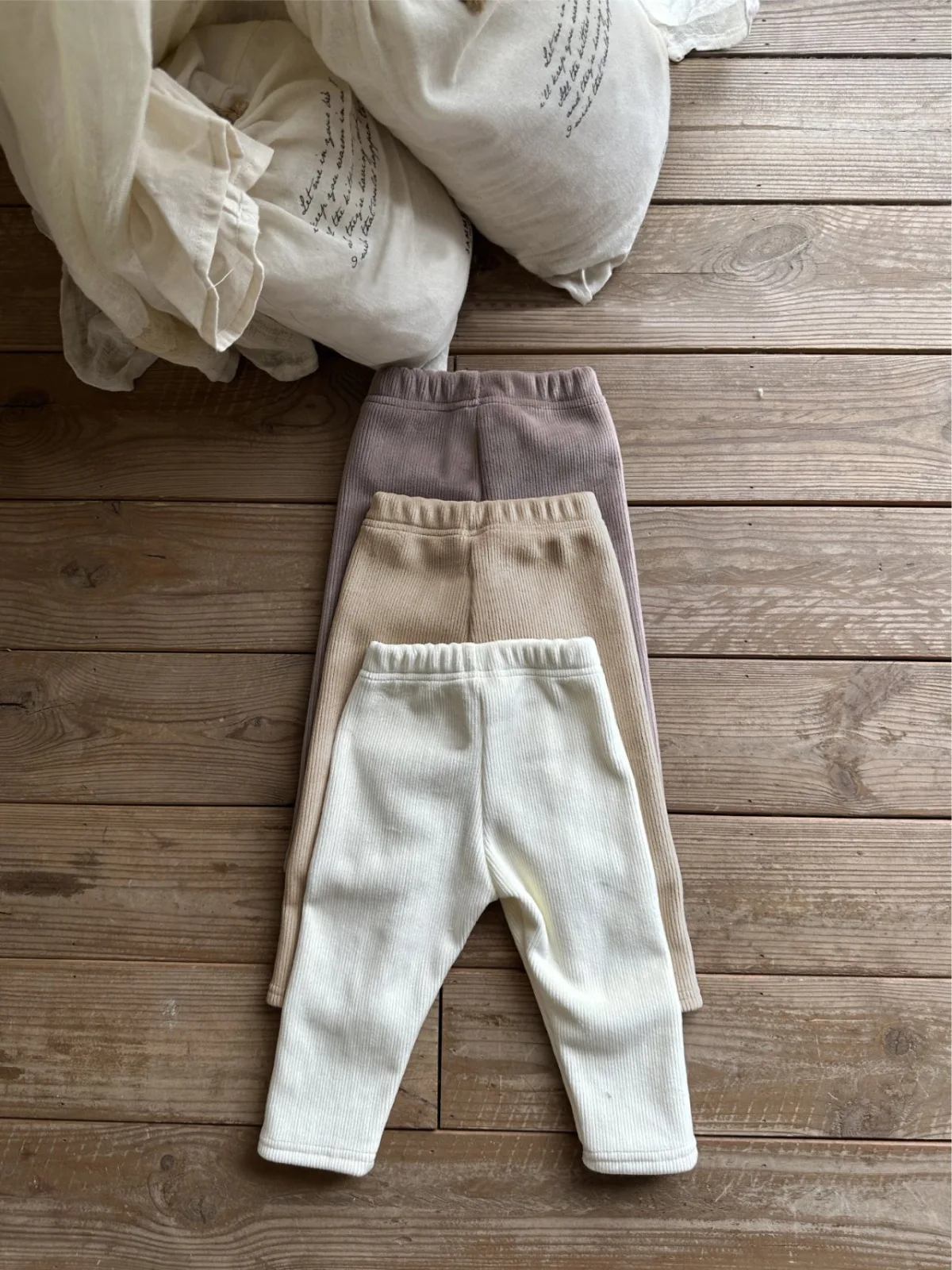Infant Boy Girl Ribbed Warm Pants Children Stretch Pants Toddler Trousers 2025 Winter New Baby Plus Velvet Thick Leggings Solid