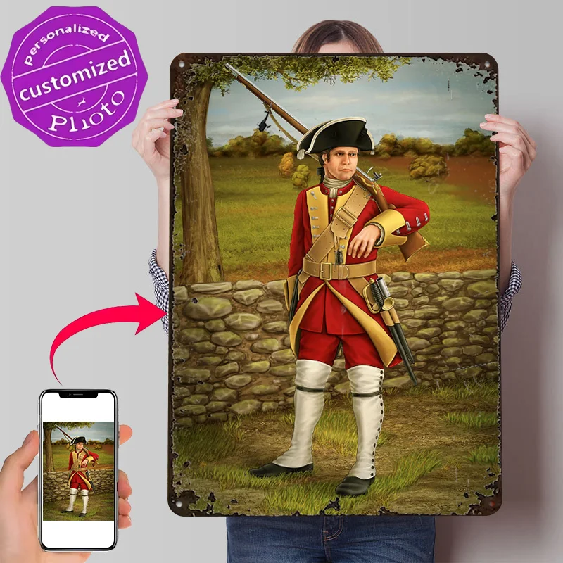 29th Regiment of Foot 1742 3D Texture Printed Poster Custom Vintage Metal Tin Plate Sign for Wall Art Bedroom Decorations House