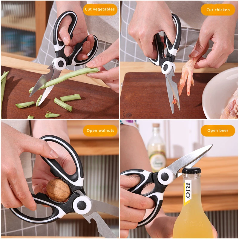 Multifunctional Kitchen Scissors Household Fish-Killing Special Vegetables And Bones Large Stainless Steel Powerful Hand Tools