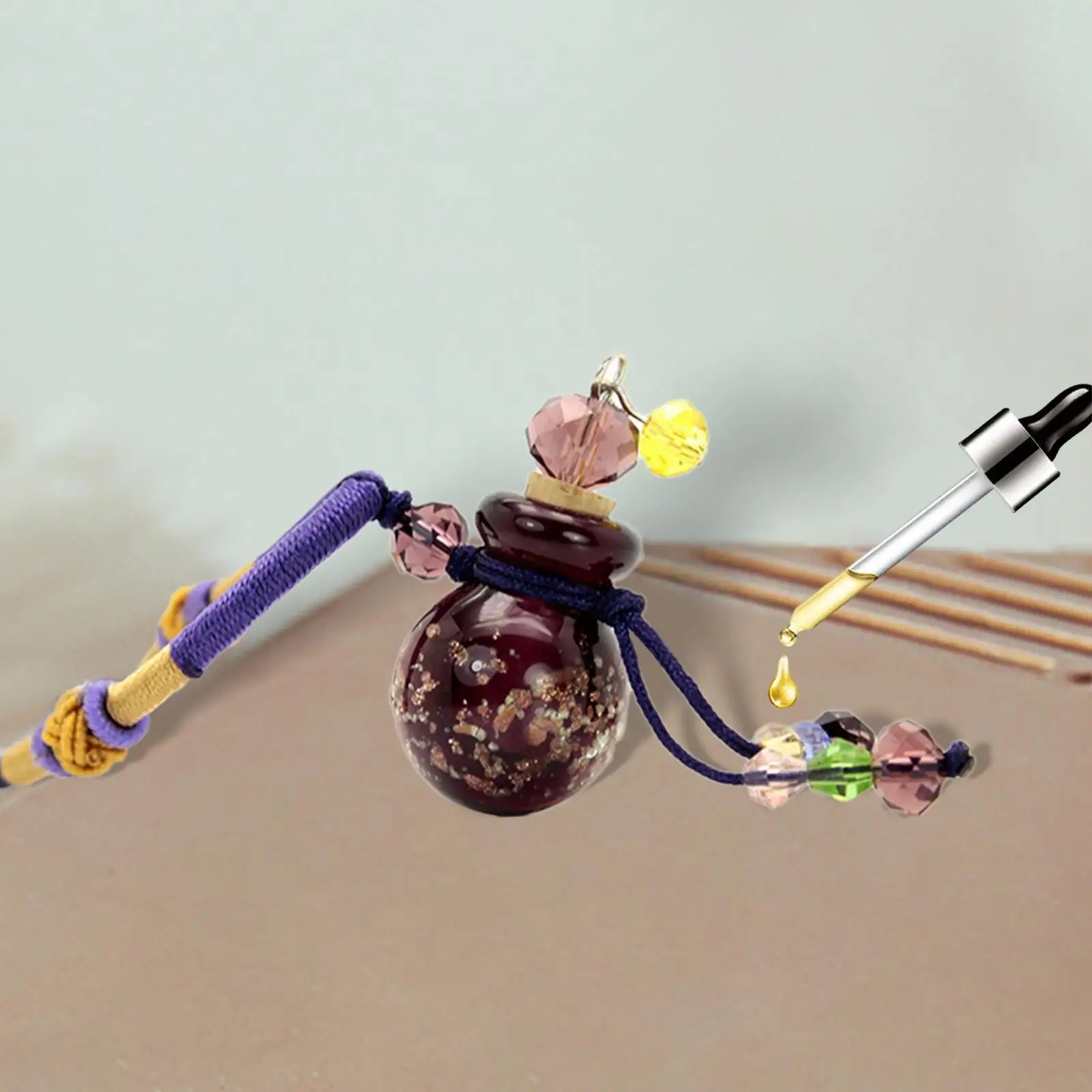 

2-6pack Glass Small Gourd Essential Oil Diffuser Pendant Necklace