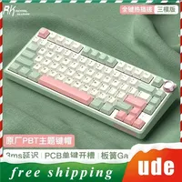 RK R75 Mechanical Keyboard 3-mode 2.4G Bluetooth Wireless Keyboard 81-key RGB Backlight PBT Hot Swap Gamer Gift Esports Keyboard