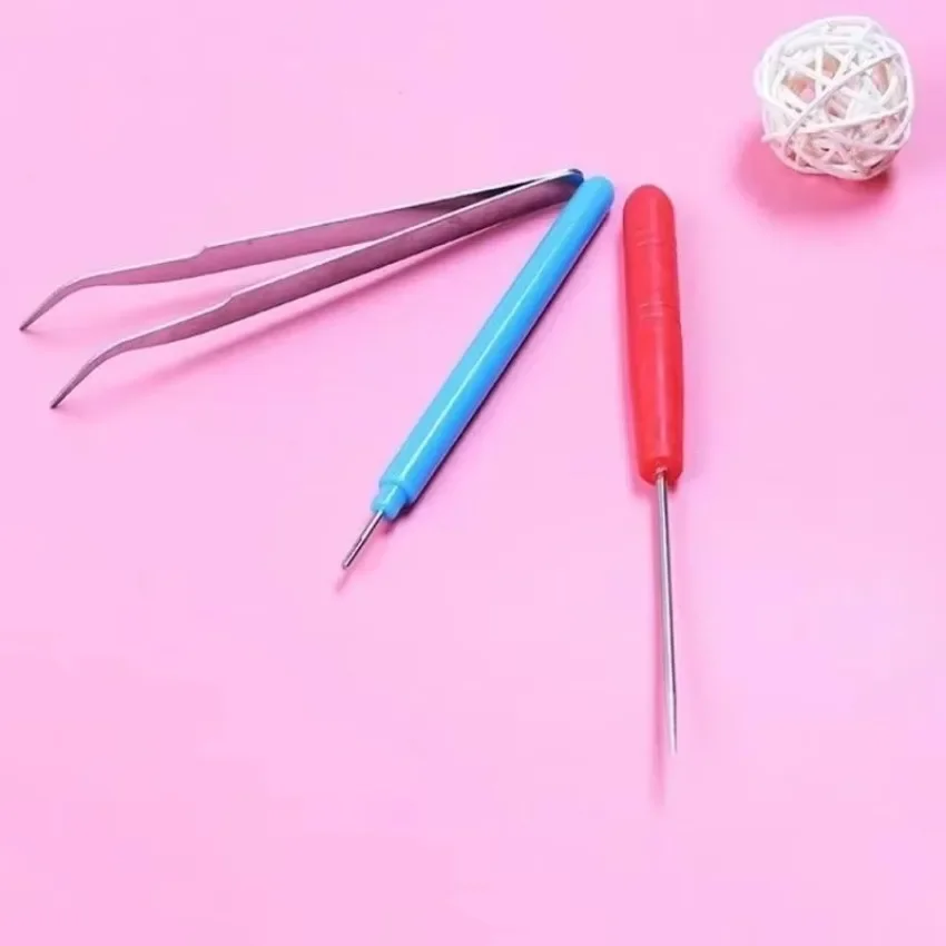 3 Pcs Tweezer Quilling Needles Slotted Pen DIY Tool Kit Quilling Paper For Classroom Shop Wedding Party Decoration Paper Tool
