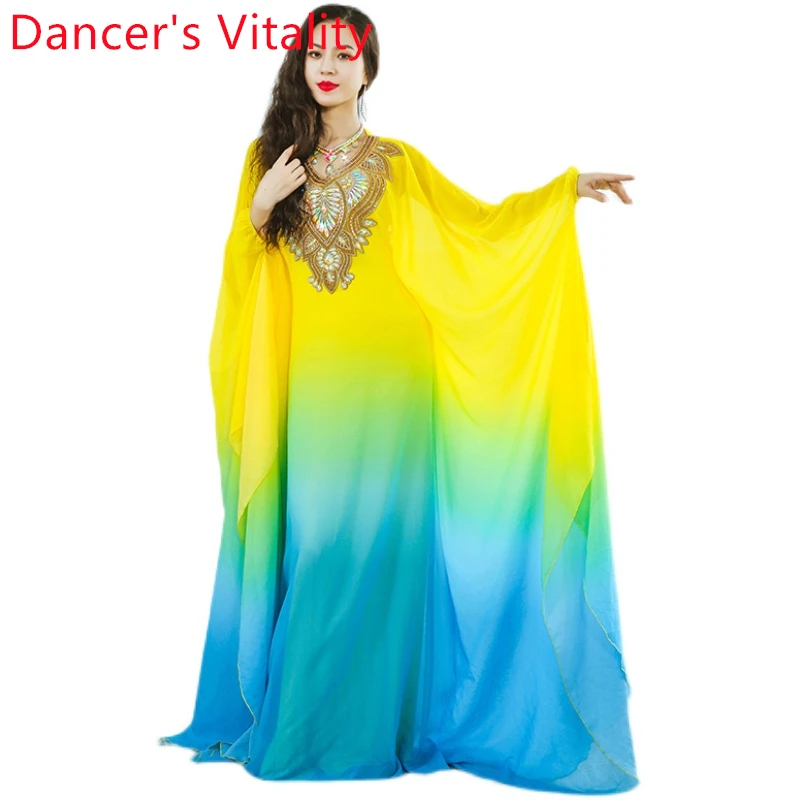 Belly Dance Performance Clothes Bellydance Khaleegy Robe for Women Dance Wear Hair Swing Dress Oriental Dance Clothing Robe