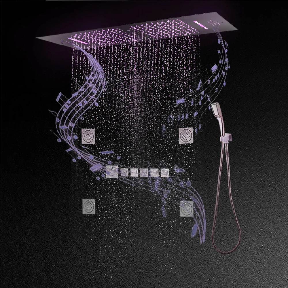 35*12 Inch Luxury Shower Head Bathroom Embeded Ceiling Rain Multi Functions Showerheads Smart Massage Concealed Shower Panel