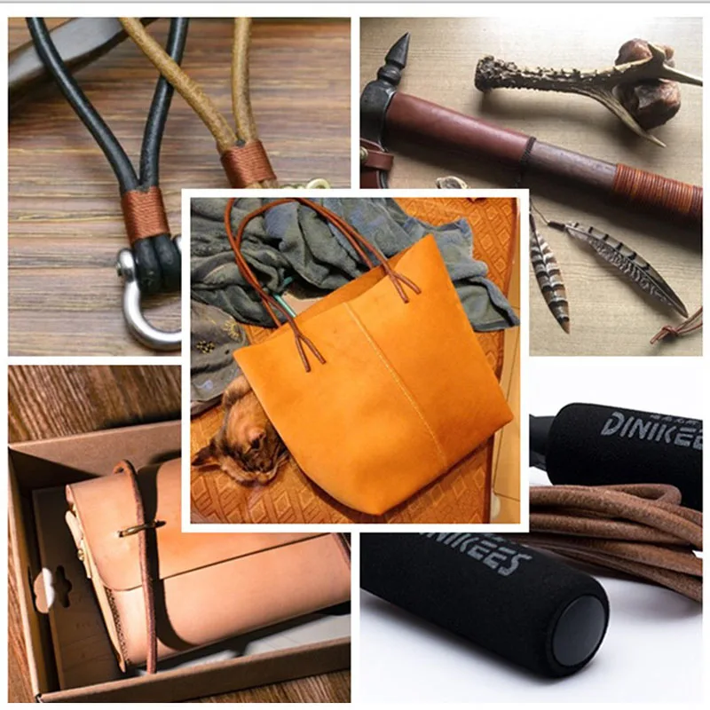 1-2 Meter 3 4 5 6 8mm Braided Retro Genuine Leather Cord Straps Leather Rope Strings for DIY Bracelet Necklace Jewelry Making