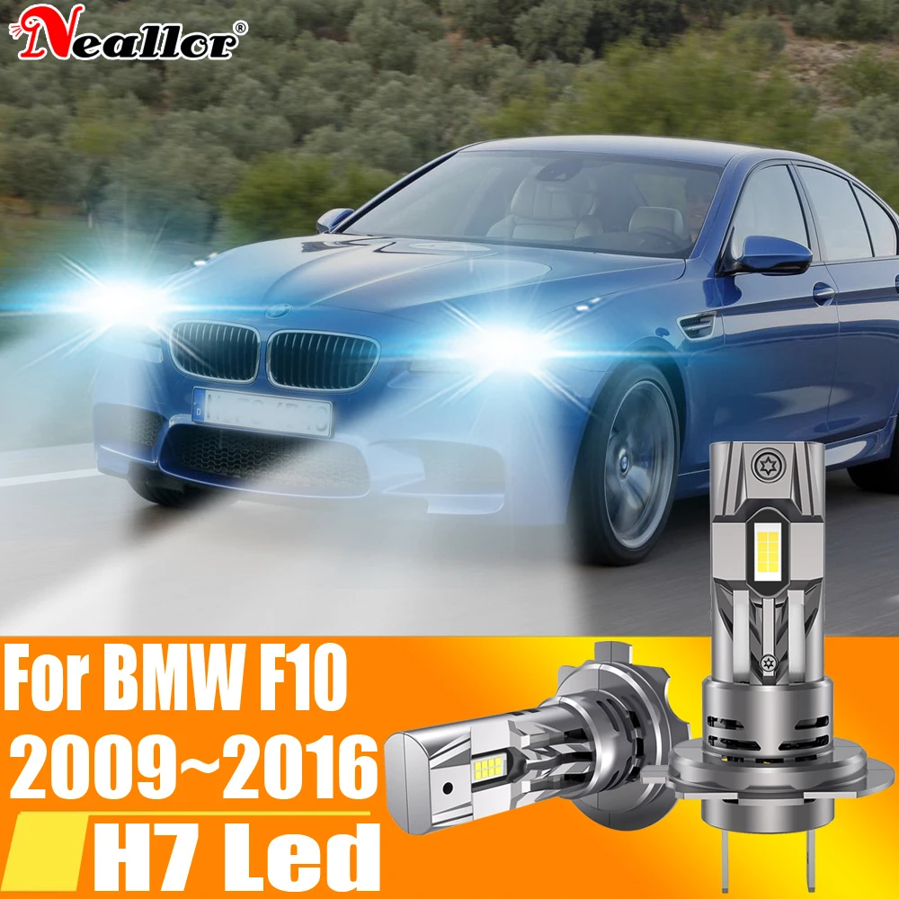 2pcs High Power H7 LED Headlight Bulbs Powerful No Adapter Required H18 Car Turbo Diode Fog Lamp 12v 55W For BMW F10 5 2009~2016