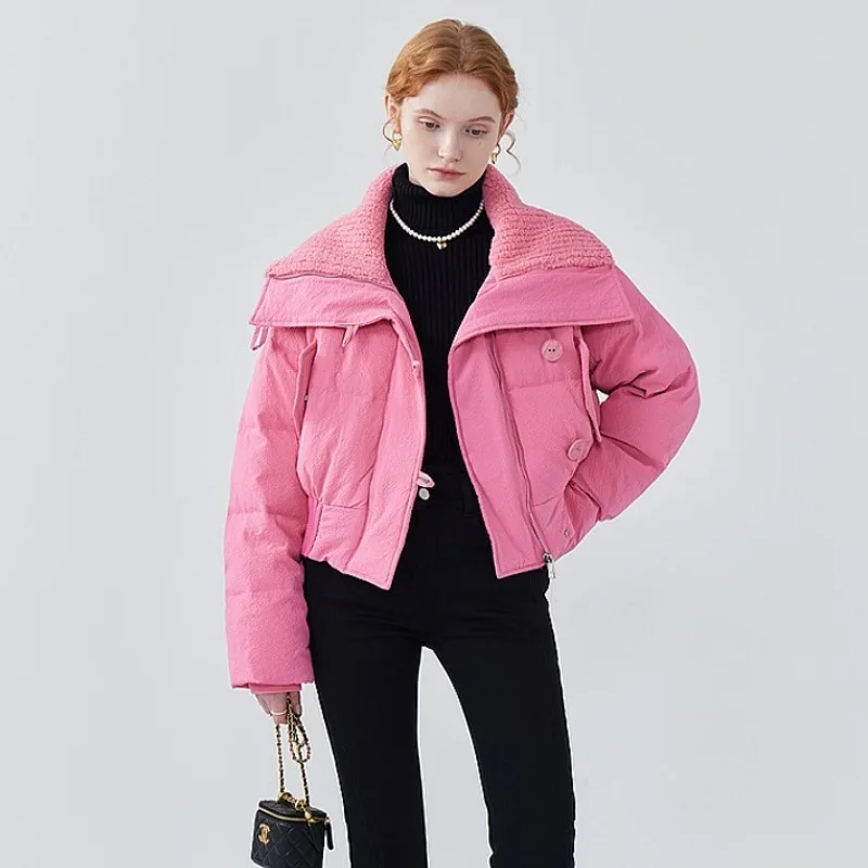 

Down and Cotton Coat Women's Style 2025 New Design Fashionable Trend Short and Slim Fit for Petite Loose Design Outerwear