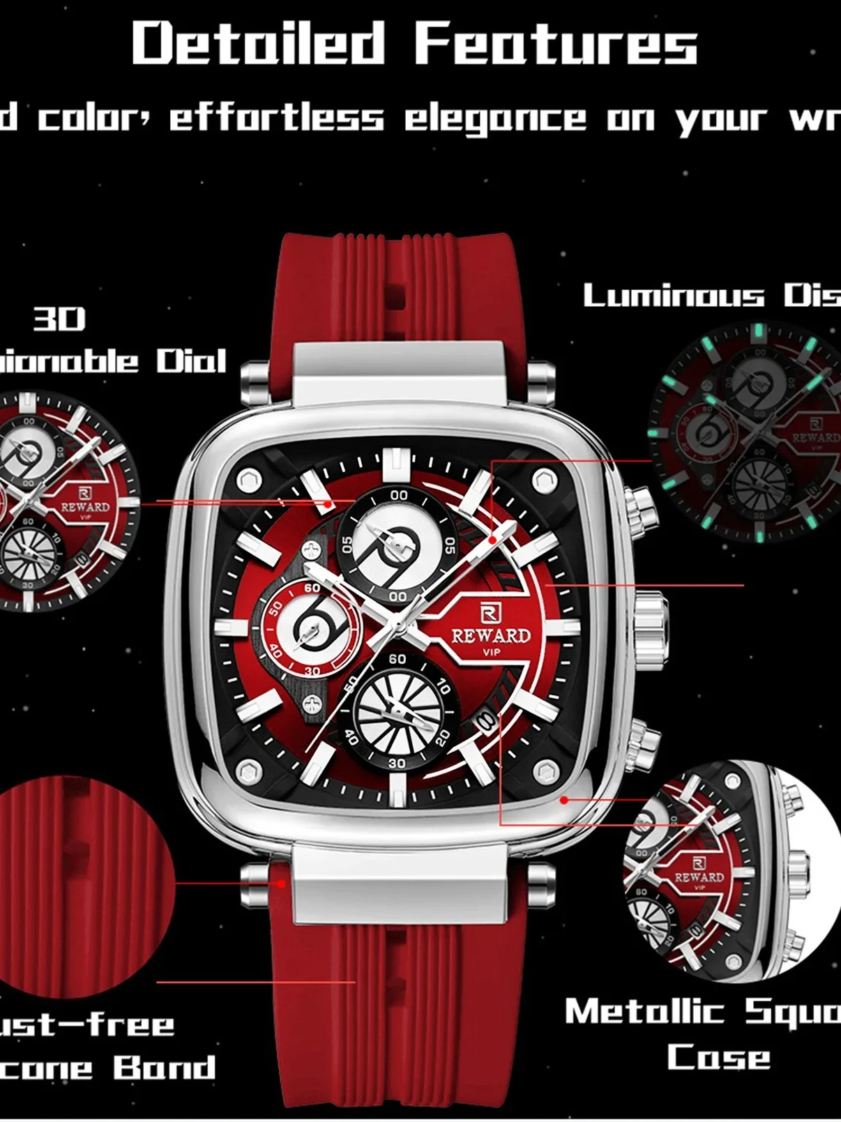 مكافأة 831509 الترفيه الرياضة كوارتز ساعة رجالي متعددة الوظائف كرونوغراف تاريخ تلقائي ساعات الموضة للرجل Reloj Hombre