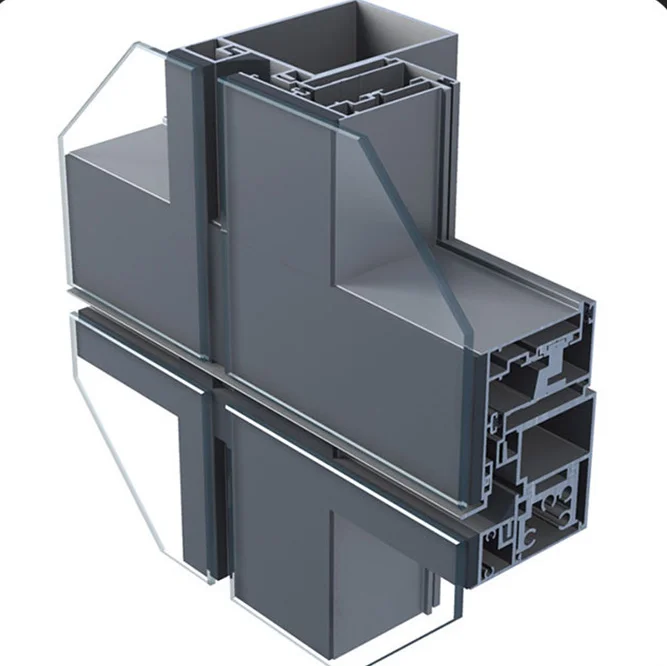 تخصيص جدار الستار الزجاجي/لوحة الحائط الزخرفية/ملامح حائط ستارة الألومنيوم لبناء الإطار جدار الستار أقل #2
