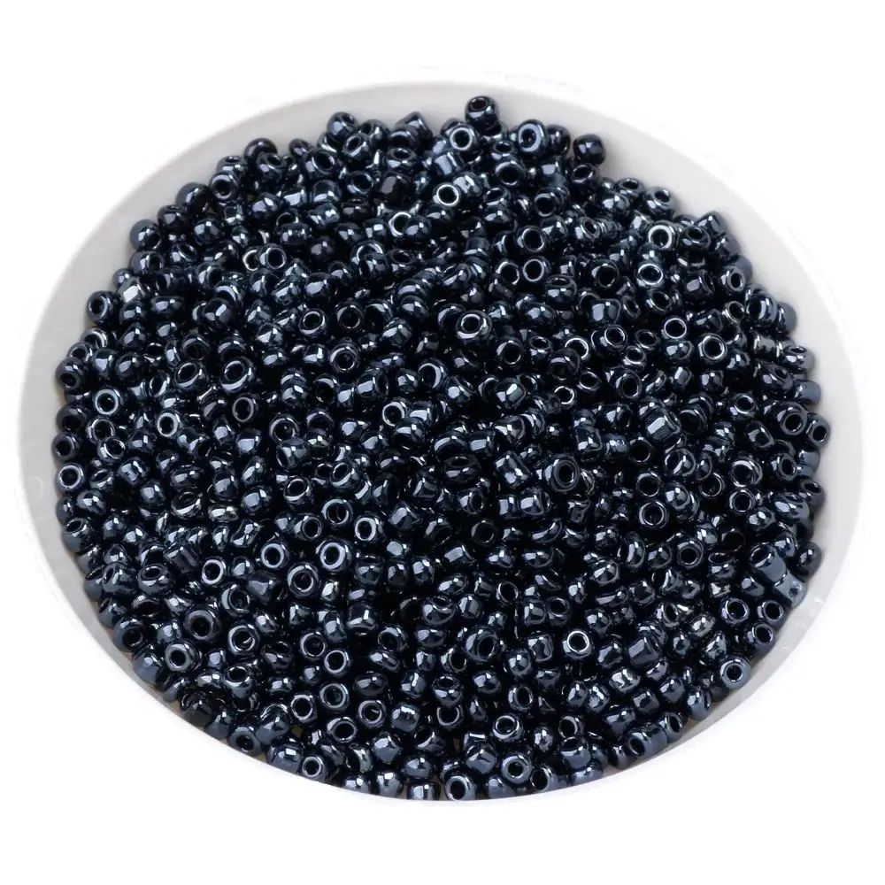 OlingArt 2MM/4MM Glass Seed Beads Opaque Colors Lustered White/Black 45g/lot Spaced Round Bead DIY Bracelet Jewelry Making