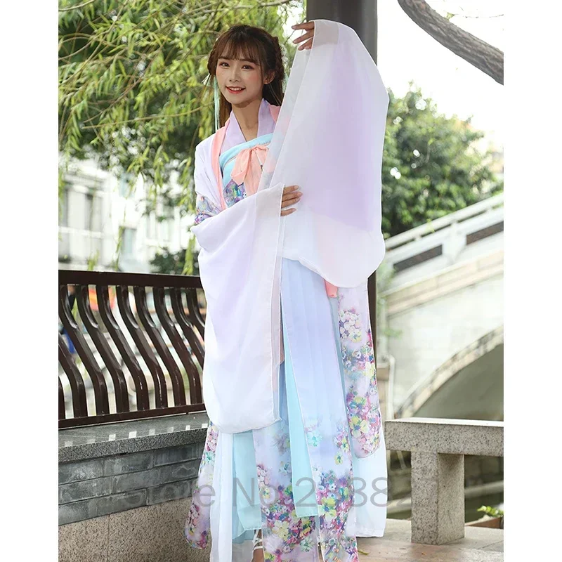 Auf Lager Damen Hanfu Chinesische Traditionelle Kleider Cosplay Tanz Set Fee Kostüme Kleidung Mädchen Plain Han Fu Dynastie Ancient