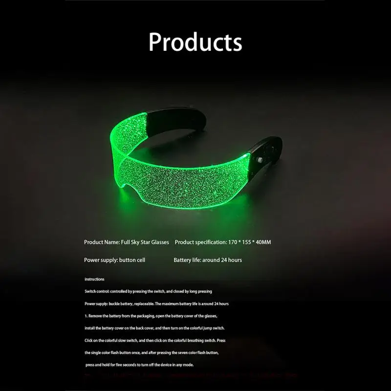 LED Luminous Sunglasses Vintage Punk Goggles Men Women Fashion Bar KTV Party Christmas Colorful Light Up Glasses Shades UV400 ﻿