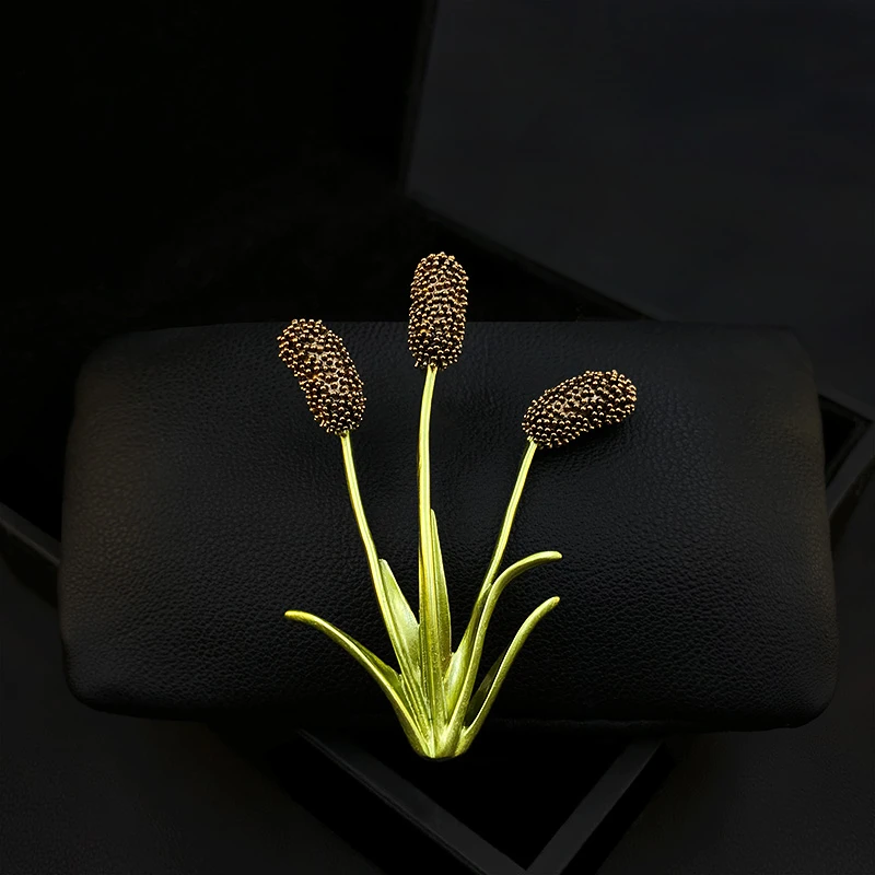 

1212 High-Grade Enamel Flower Grass Plant Brooch Sweater Suit Neckline Accessories Vintage Women Luxury Pin Jewelry Corsage Gift