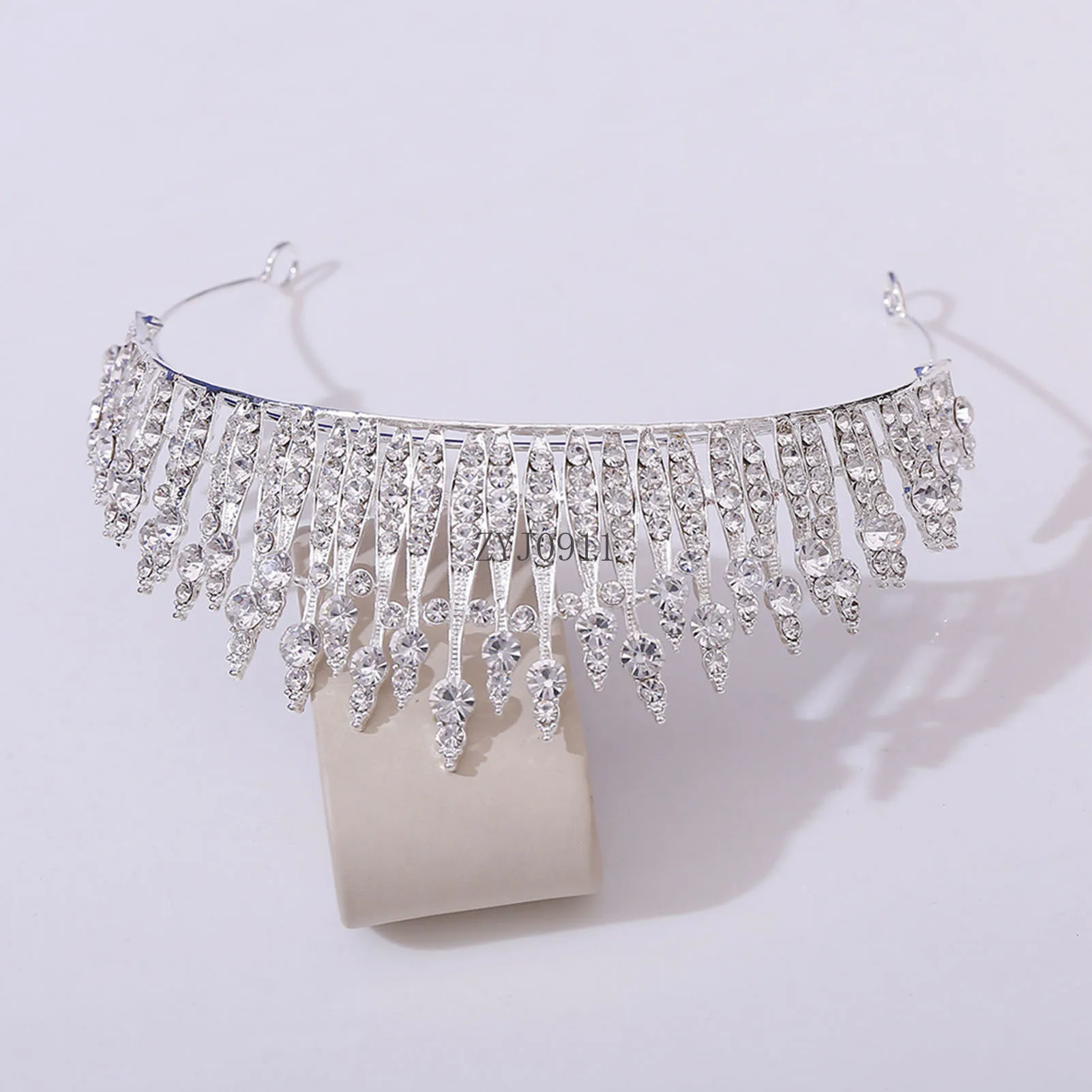 *الباروك كريستال التيجان حجر الراين حفلة موسيقية الإكليل تاج تيارا للنساء العروس التيجان الزفاف الزفاف إكسسوارات الشعر مجوهرات