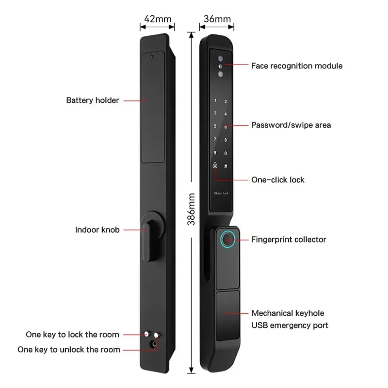 防水電子フロントドアロック,スマート電子ロック,指紋,Tuya,wifiアプリ