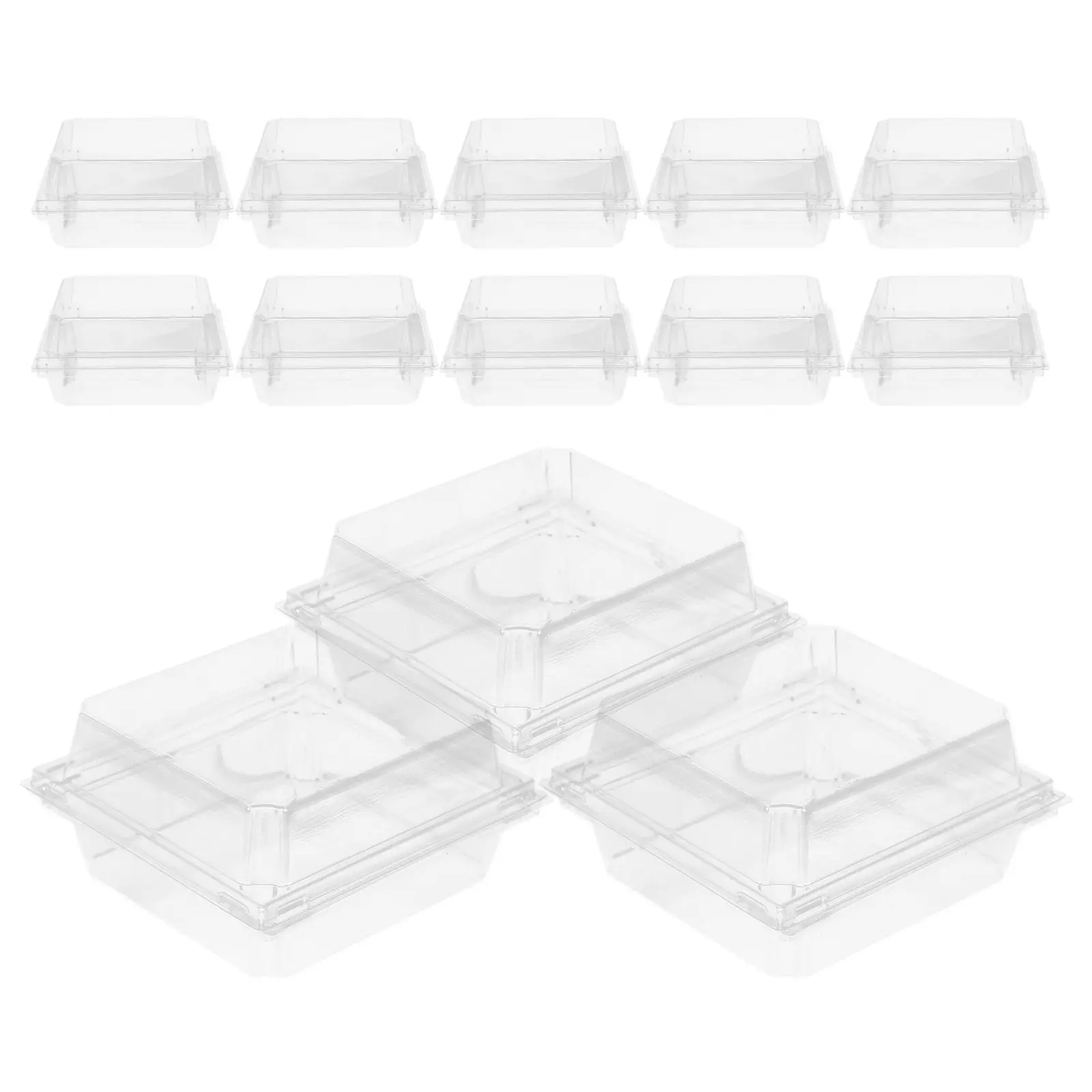 

50 шт. модных коробок для сэндвичей с прозрачной крышкой, маленькие коробки для тортов, десертов, печенья, маффинов, кексов, шоколада, выпечки, подарочные коробки