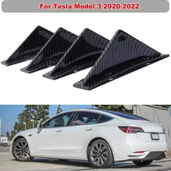 For Tesla Model 3 2020-2022 Rear Bumper Diffuser Shark Fin Spoiler Lip Splitter Protect Cover Decoration Car Accessories