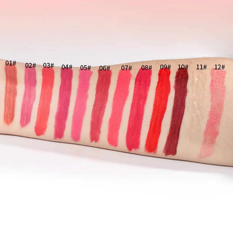 Batom hidratante para as mulheres, 12 cores, à prova d'água, clareamento, pura, maquiagem, cosméticos coreanos, novo