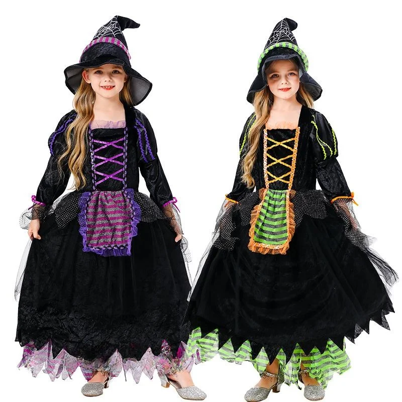 Loween – jupe de sorcière pour filles, vêtements de spectacle sur scène, Costume de scène ethnique, robe de bal féerique T Princ
