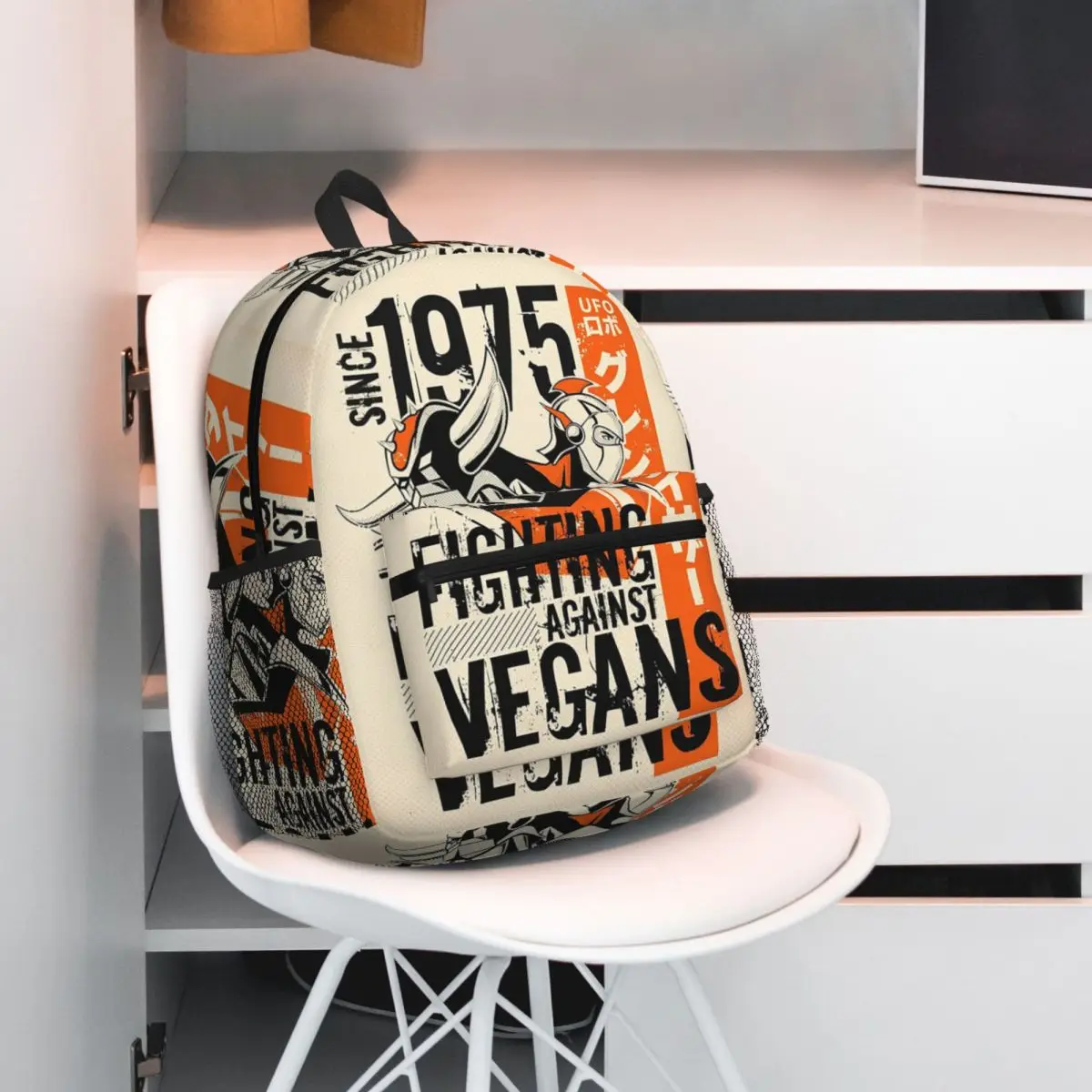 

Grendizer Vegans UFO Robot Goldrake Backpack Student BookBag Children School Bag Computer Shoulder Bags for Boys Girls