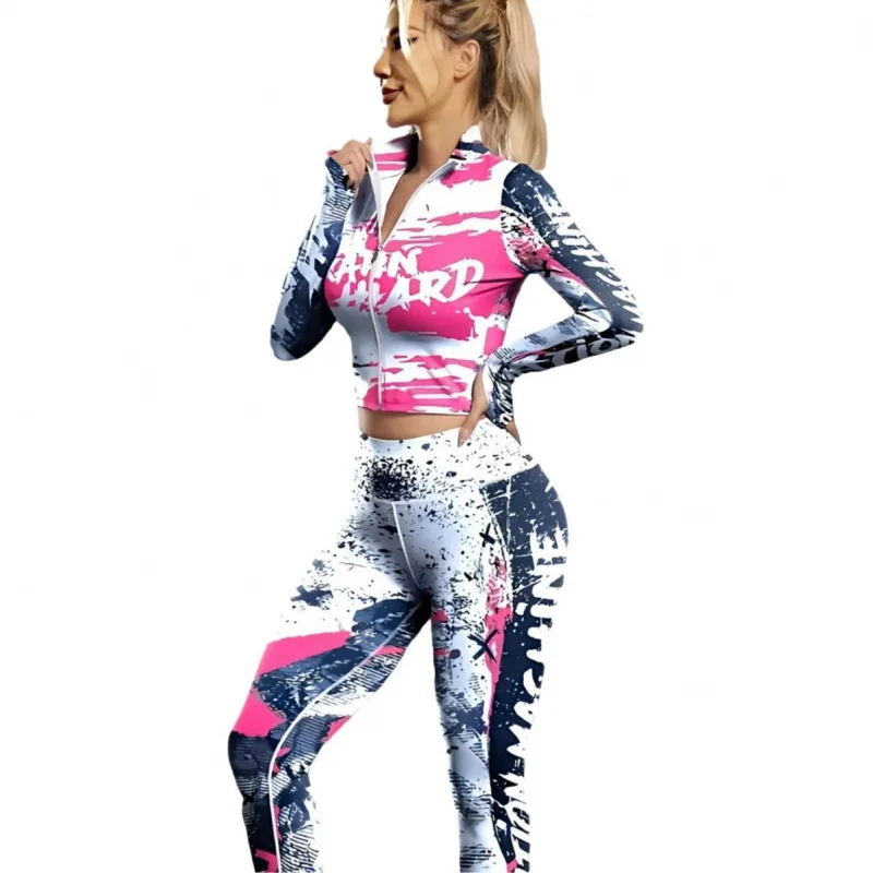 

Yoga set Zipper Workout Tracksuits Sport Overalls Women Clothing Running Fitness Suits Gym Long sleeves Yoga Suit Sportswear