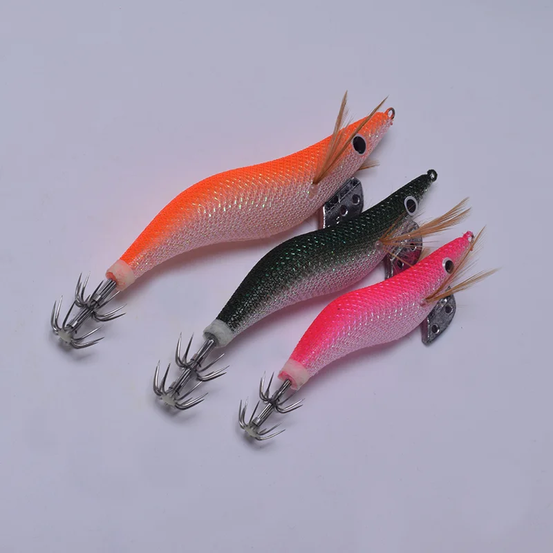 1 Stück Leuchtender Holz-Garnelenhaken Fluoreszierender Angelköder Nachgeahmter Raketen-Tintenfisch Verstärkter Haken Angelzubehör – Detail 4