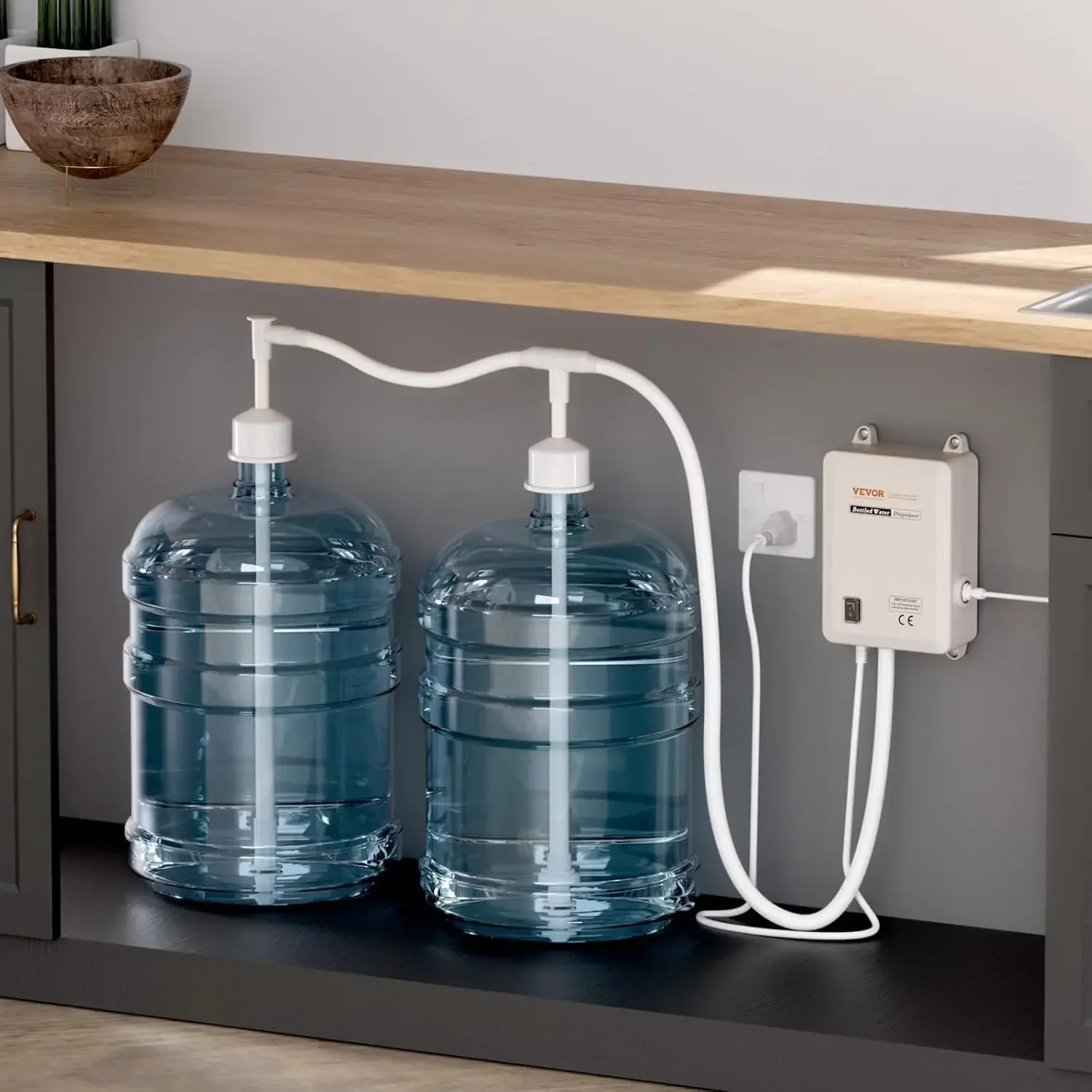 Bottled Water Dispenser Pump System, 2x5 Gallon Dispensing System, Automatic Electric Water Dispenser, Double-Pipe Water Jug Pum