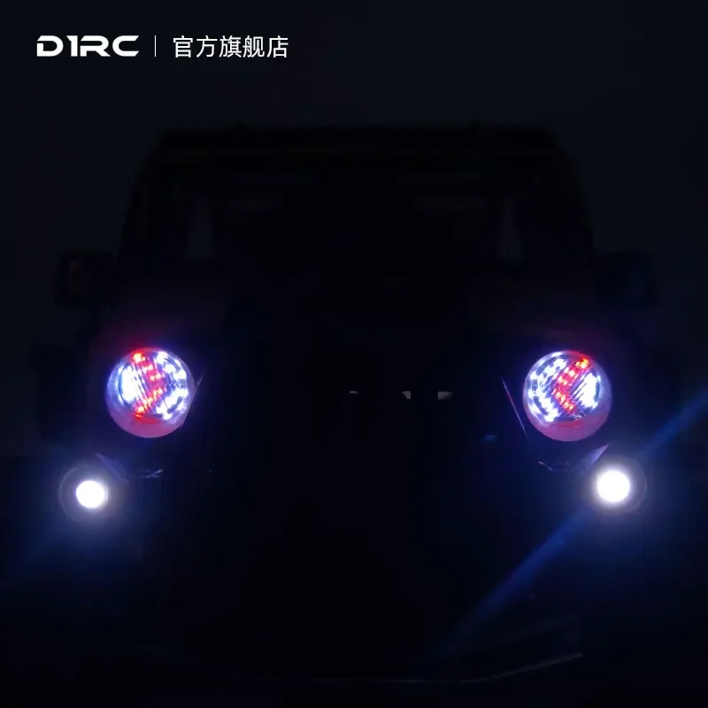 Faros direccionales de cuerpo LED versión inteligente para coche teledirigido 1/10 Axial SCX10 III, accesorios de modificación de tercera generación