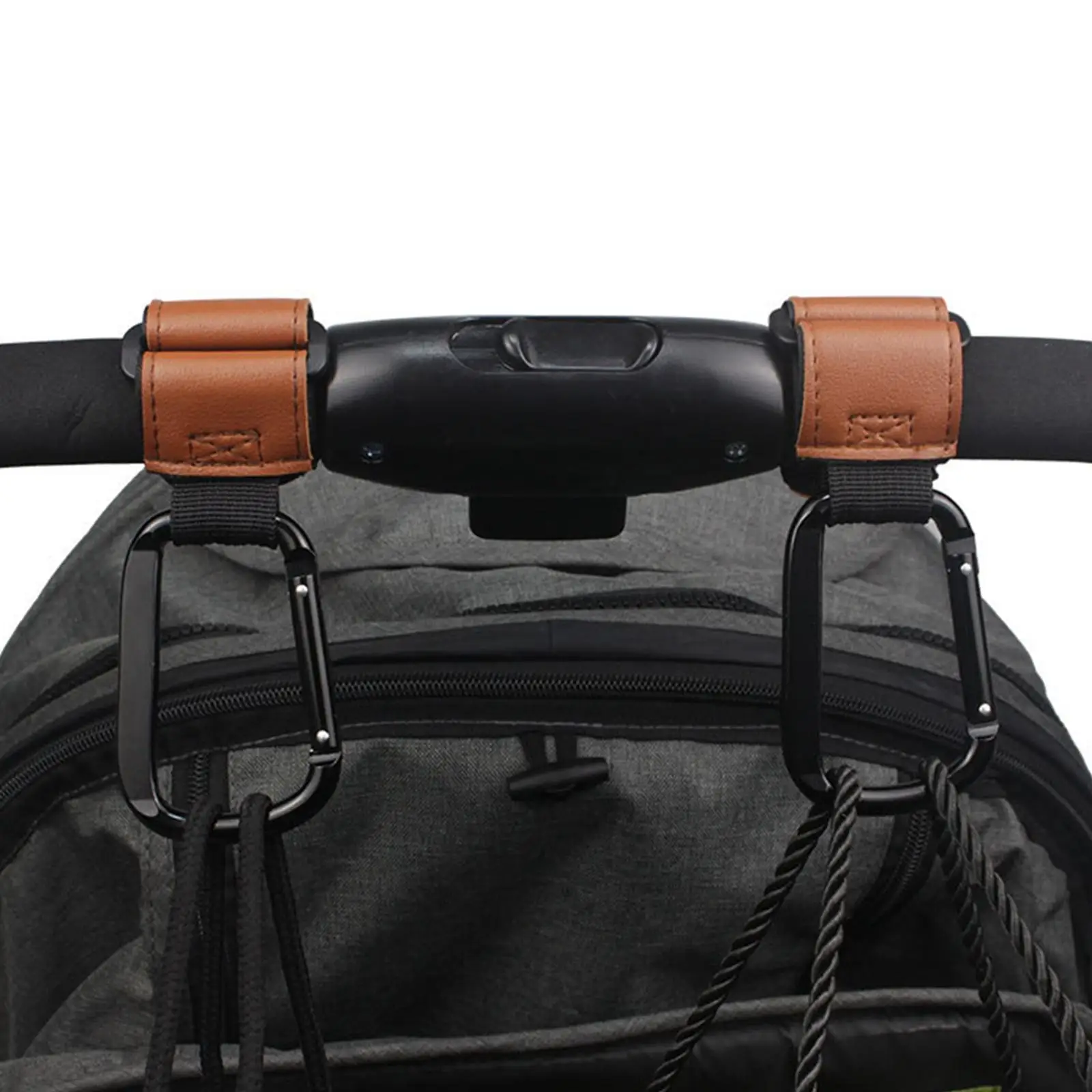 Kinderwagenhaken PU lederen cliptashouder Duurzaam organisatoraccessoire voor reizen Winkelen Gebruik Universele pasvorm