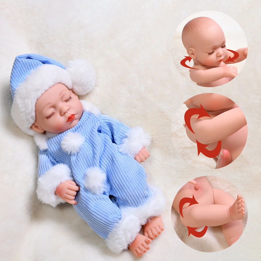 30cm Reborn Baby Dolls Realistic Vinyl Body Newborn Finished Doll Children Girls and Boy Gift Dolls Soft Silicone Real Touch