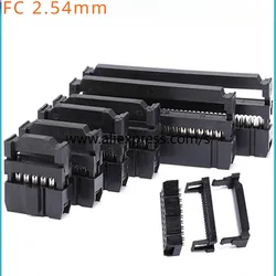 10Sets FC 2.54mm 6P/8/10/12/14/16/18/20/24/26/30/34/40/50/60/64 Pin  Pitch Female IDC Socket Ribbon Cable Connector