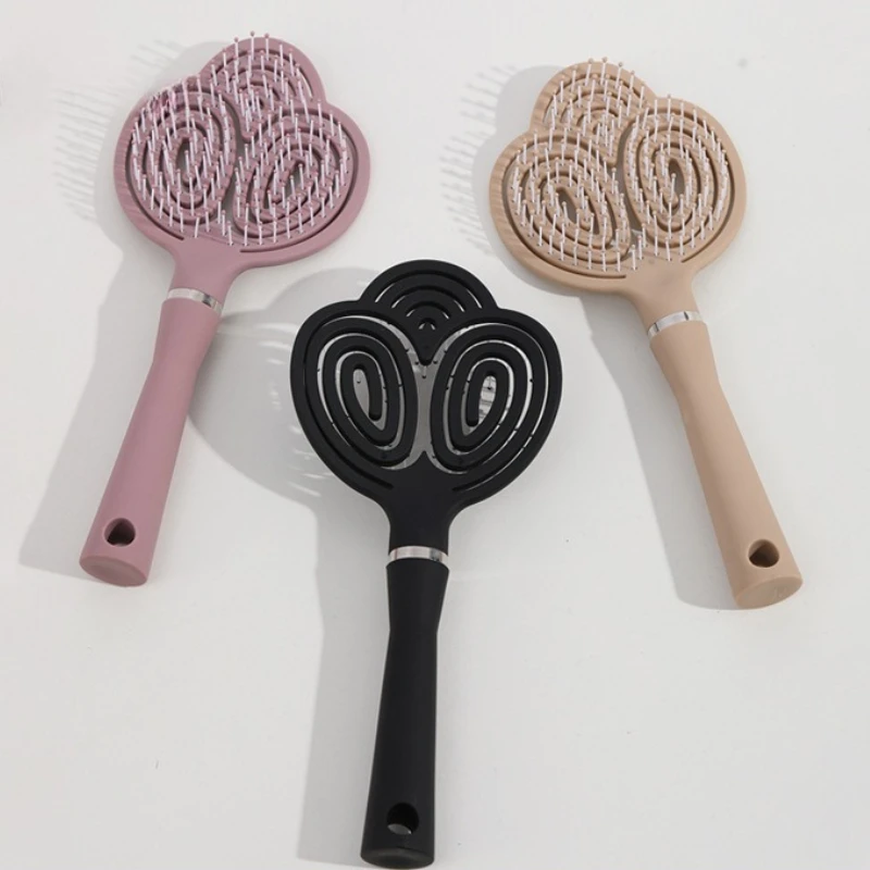 

1PCS Ladies' Exclusive Hollow Pork Rib Scalp Comb Stylish Heart - Shaped Hair Brushes Set Cute & Functional Detangling Tools