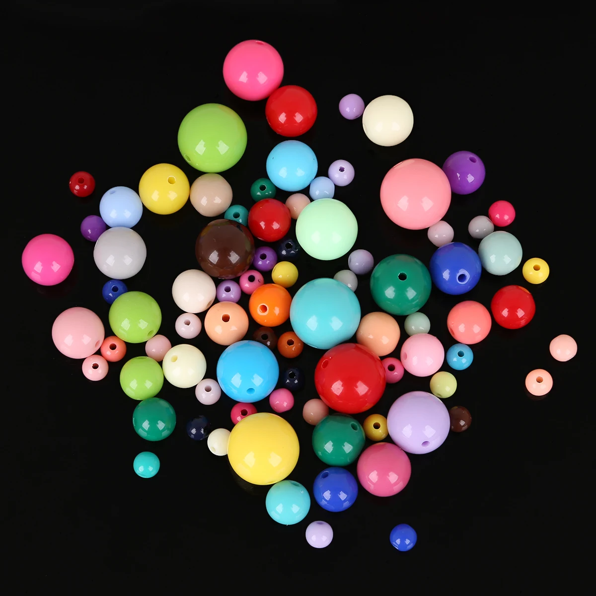 11-440pcs Mixed Beads Acrylic Round Beading Solid Color beads Gift for Girl DIY Bead Charm Necklace Bracelet Jewelry Accessories